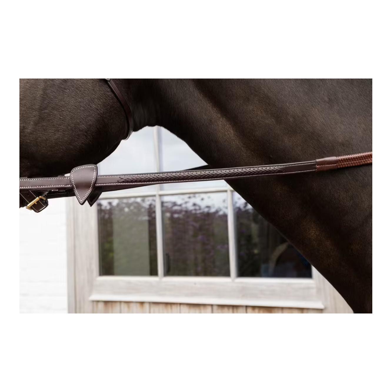 Dy'on 1/2'' Rubber reins with 7 leather loops and plaited finishing D