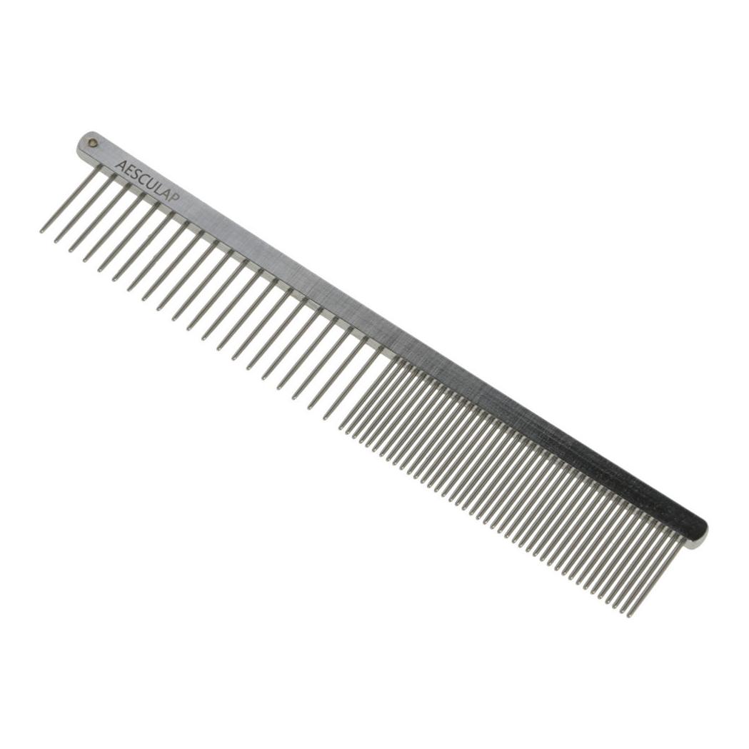 Kerbl Pet Peigne à fourrure avec manche en acier inoxydable - gris