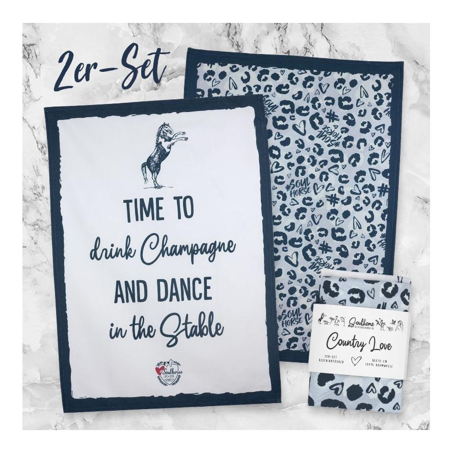 Soulhorse Lot de 2 serviettes "champagne"