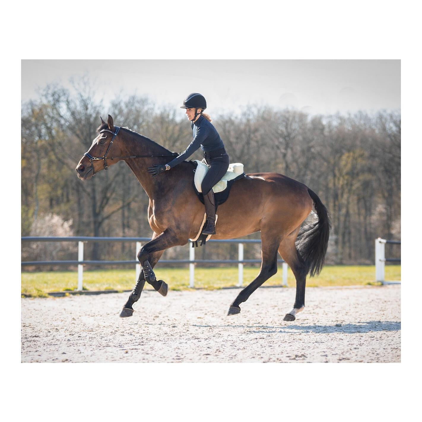 QHP Bareback Pad Super Soft – Tapis de monte à cru avec fourrure synthétique & surface antidérapante