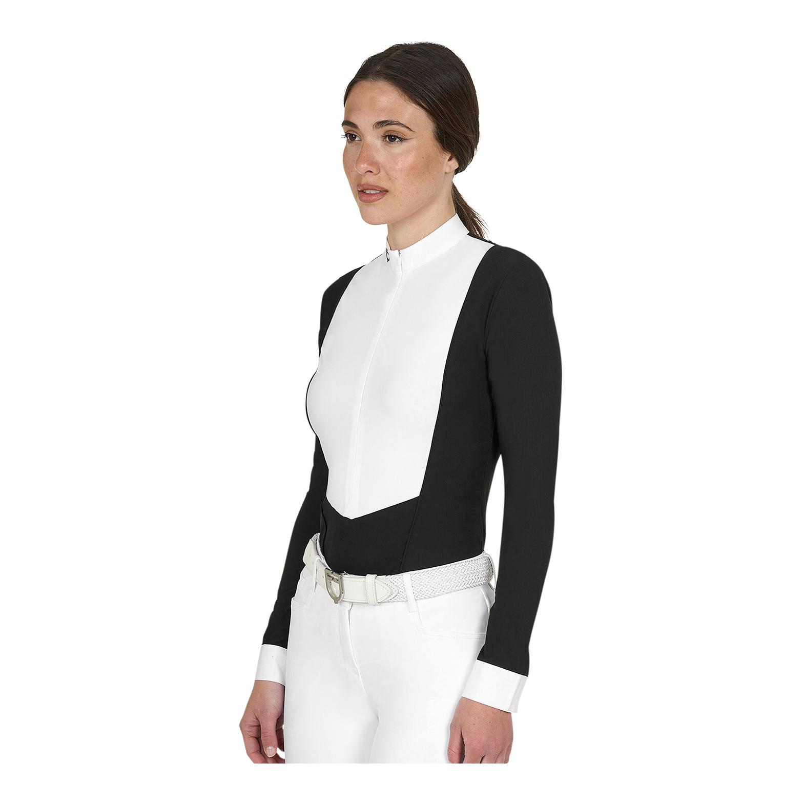 Equestro Maillot de compétition à manches longues et fermeture éclair invisible