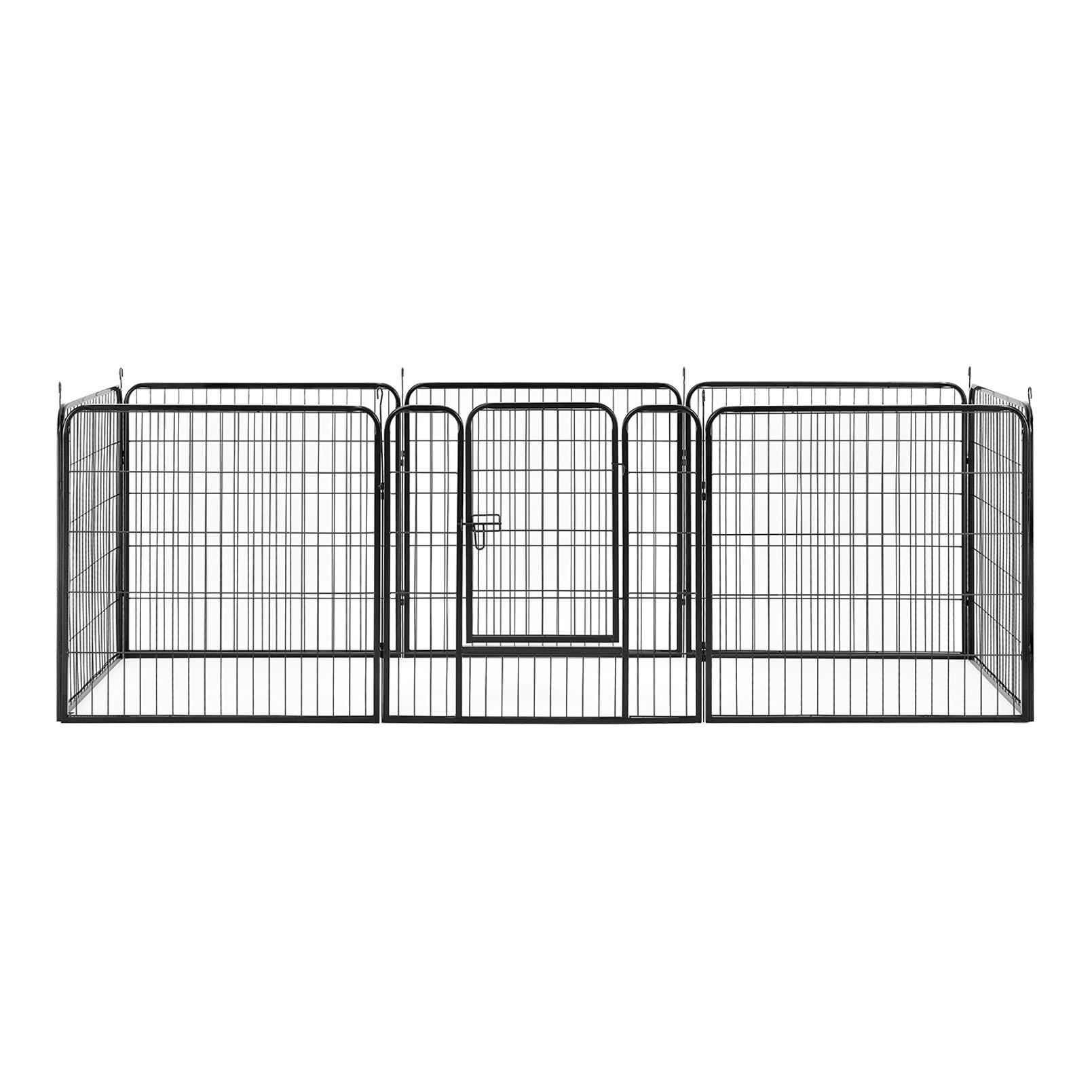 Hauptner Espace extérieur pour chiots en métal avec double porte verrouillable - 8 pièces