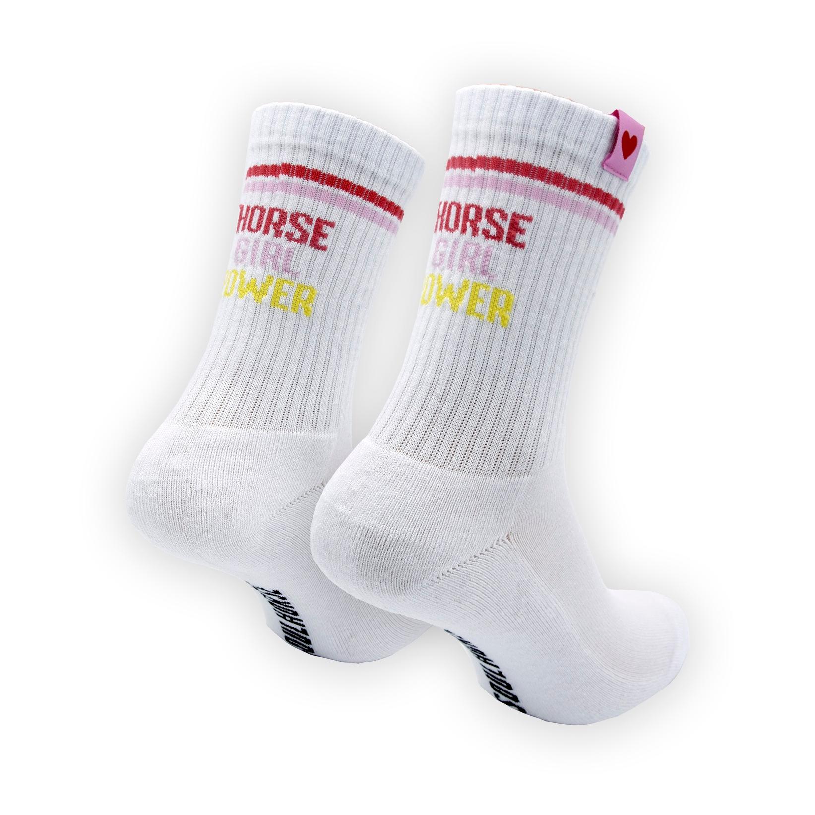 Soulhorse Tennissocken "HORSE GIRL POWER" Rot/Pink/Gelb