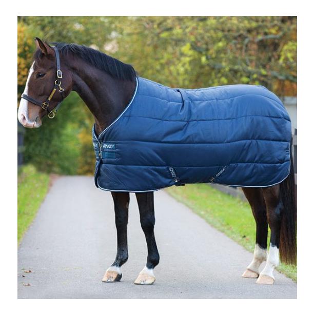 Couverture box cheval Amigo Insulator lite 100 g – bleu marine / bleu marine / blanche