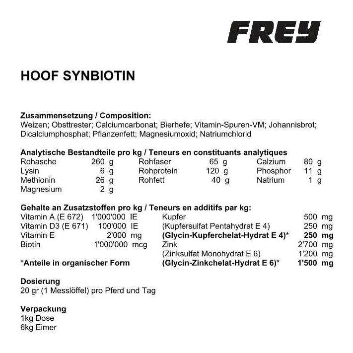 Frey Complément alimentaire Hoof Synbiotin