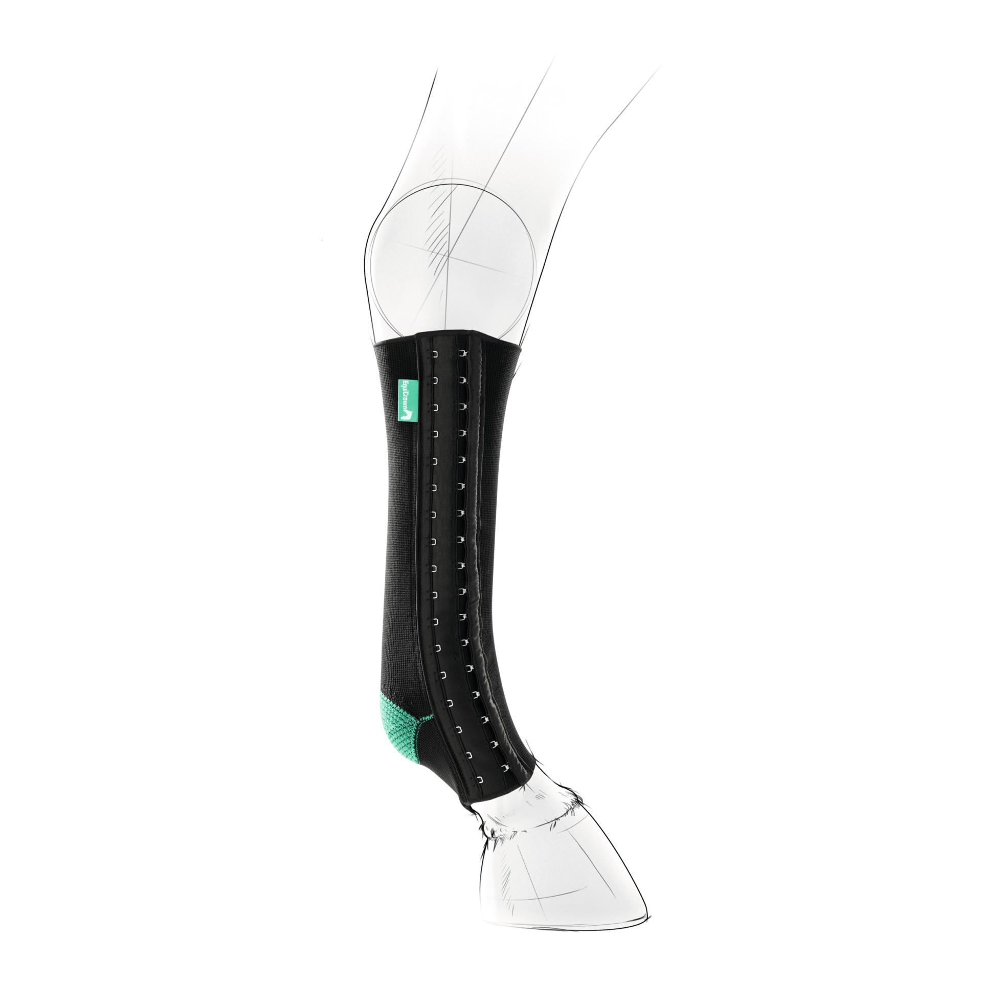 EquiCrown Kompressionsbandage fit - vorne, Hakenverschluss - grün